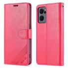 For OPPO Reno7 5G AZNS Sheepskin Texture Flip Leather Phone Case(Red) - 1