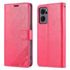 For OPPO Reno7 Pro 5G AZNS Sheepskin Texture Flip Leather Phone Case(Red) - 1