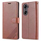 For Honor 60 AZNS Sheepskin Texture Flip Leather Phone Case(Brown) - 1