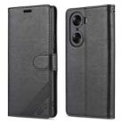 For Honor 60 Pro AZNS Sheepskin Texture Flip Leather Phone Case(Black) - 1