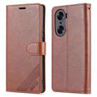 For Honor 60 Pro AZNS Sheepskin Texture Flip Leather Phone Case(Brown) - 1