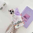 Square Plating Gold Edge Phone Case For iPhone 12 / 12 Pro(Two Roses) - 1
