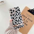 Square Plating Gold Edge Phone Case For iPhone 13 Pro Max(White Backgroud Leopard) - 1