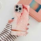 For iPhone 11 Square Plating Gold Edge Phone Case (Orange Red) - 1