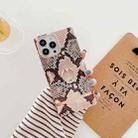 Ring Holder Square Plating Gold Edge Phone Case For iPhone 12 Pro Max(Yellow Python) - 1