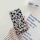 Ring Holder Square Plating Gold Edge Phone Case For iPhone 12 / 12 Pro(White Backgroud Leopard) - 1