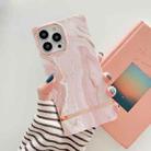 For iPhone 11 Square Plating Gold Edge Phone Case (Quicksand Pink) - 1