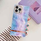 For iPhone 11 Square Plating Gold Edge Phone Case (Galaxy Purple Blue) - 1