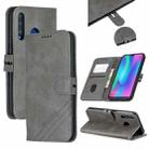 For Huawei Honor 10 Lite Stitching Style 2-Color Cow Texture Horizontal Flip PU Leather Case with Holder & Card Slot & Lanyard(Gray) - 1