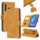 For Huawei Honor 10 Lite Stitching Style 2-Color Cow Texture Horizontal Flip PU Leather Case with Holder & Card Slot & Lanyard(Yellow) - 1