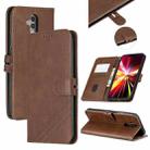 For Huawei Mate 20 Lite Stitching Style 2-Color Cow Texture Horizontal Flip PU Leather Case with Holder & Card Slot & Lanyard(Brown) - 1