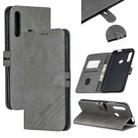 For Huawei P Smart Z Stitching Style 2-Color Cow Texture Horizontal Flip PU Leather Case with Holder & Card Slot & Lanyard(Gray) - 1