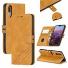 For Huawei P20 Stitching Style 2-Color Cow Texture Horizontal Flip PU Leather Case with Holder & Card Slot & Lanyard(Yellow) - 1