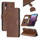 For Huawei P20 Stitching Style 2-Color Cow Texture Horizontal Flip PU Leather Case with Holder & Card Slot & Lanyard(Brown) - 1