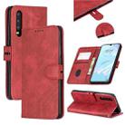 For Huawei P30 Stitching Style 2-Color Cow Texture Horizontal Flip PU Leather Case with Holder & Card Slot & Lanyard(Red) - 1