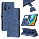 For Huawei P30 Lite Stitching Style 2-Color Cow Texture Horizontal Flip PU Leather Case with Holder & Card Slot & Lanyard(Blue) - 1