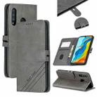 For Huawei P30 Pro Stitching Style 2-Color Cow Texture Horizontal Flip PU Leather Case with Holder & Card Slot & Lanyard(Gray) - 1