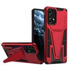 For Samsung Galaxy A73 Super V Armor PC + TPU Phone Case with Holder(Red) - 1