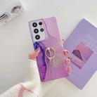 For Samsung Galaxy A53 TPU Soft Protective Phone Case with Ring Holder(Purple Blue Gold) - 1