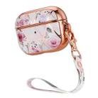 Anti-drop Stitching Earphone Protective Case with Lanyard For AirPods 3(Stitching Vintage Flowers) - 1