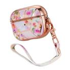 Anti-drop Stitching Earphone Protective Case with Lanyard For AirPods 3(Stitching Small Pink Flowers) - 1