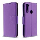 For Xiaomi Redmi Note 8T Litchi Texture Pure Color Horizontal Flip PU Leather Case with Holder & Card Slots & Wallet & Lanyard(Purple) - 1