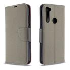 For Xiaomi Redmi Note 8T Litchi Texture Pure Color Horizontal Flip PU Leather Case with Holder & Card Slots & Wallet & Lanyard(Grey) - 1