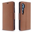 For Xiaomi CC9 Pro Litchi Texture Pure Color Horizontal Flip PU Leather Case with Holder & Card Slots & Wallet & Lanyard(Brown) - 1