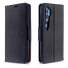 For Xiaomi CC9 Pro / Note 10 / Note 10 Pro Litchi Texture Pure Color Horizontal Flip PU Leather Case with Holder & Card Slots & Wallet & Lanyard(Black) - 1