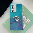 For Samsung Galaxy S22 5G Ring Holder Glitter Marble Phone Case(Dark Green Glitter) - 1