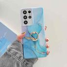 For Samsung Galaxy A13 Ring Holder Glitter Marble Phone Case(Gilt Blue) - 1