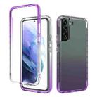 For Samsung Galaxy S22+ 5G Transparency Two-color Gradient PC+TPU Phone Case(Purple) - 1