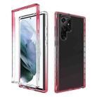 For Samsung Galaxy S22 Ultra 5G Transparency Two-color Gradient PC+TPU Phone Case(Red) - 1