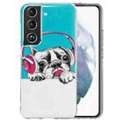 For Samsung Galaxy S22 5G Luminous TPU Protective Phone Case(Headset Dog) - 1