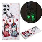 For Samsung Galaxy S22 Ultra 5G Luminous TPU Protective Phone Case(Couple Unicorn) - 1