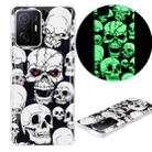For Xiaomi 11T / 11T Pro Luminous TPU Protective Phone Case(Skull) - 1