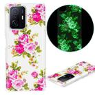 For Xiaomi 11T / 11T Pro Luminous TPU Protective Phone Case(Rose Flower) - 1