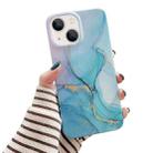 Glitter Marble Phone Case For iPhone 13(Gilt Blue) - 1