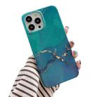 For iPhone 13 Pro Glitter Marble Phone Case (Dark Green Glitter) - 1