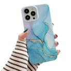 Glitter Marble Phone Case For iPhone 13 Pro(Gilt Blue) - 1