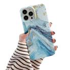 Glitter Marble Phone Case For iPhone 13 Pro Max(Platinum Blue) - 1