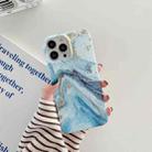 Glitter Marble Phone Case For iPhone 12 / 12 Pro(Platinum Blue) - 1
