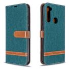 For Xiaomi Redmi Note 8T Color Matching Denim Texture Horizontal Flip PU Leather Case with Holder & Card Slots & Wallet & Lanyard(Green) - 1