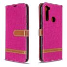 For Xiaomi Redmi Note 8T Color Matching Denim Texture Horizontal Flip PU Leather Case with Holder & Card Slots & Wallet & Lanyard(Rose Gold) - 1