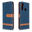 For Xiaomi Redmi Note 8T Color Matching Denim Texture Horizontal Flip PU Leather Case with Holder & Card Slots & Wallet & Lanyard(Dark Blue) - 1