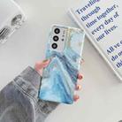 For Samsung Galaxy S22 Ultra 5G Glitter Marble Phone Case(Platinum Blue) - 1