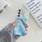 For Samsung Galaxy S21 5G Glitter Marble Phone Case(Platinum Blue) - 1