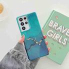 For Samsung Galaxy A71 Glitter Marble Phone Case(Dark Green Glitter) - 1