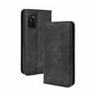 For OPPO A55s 5G JP Version Magnetic Buckle Retro Texture Leather Phone Case(Black) - 1