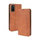 For OPPO A55s 5G JP Version Magnetic Buckle Retro Texture Leather Phone Case(Brown) - 1